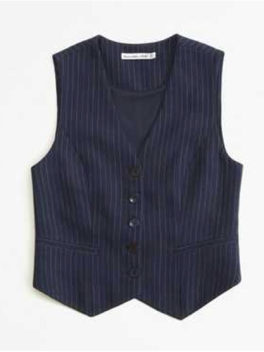 Abercrombie & Fitch Navy Pinstripe Vest Waistcoat